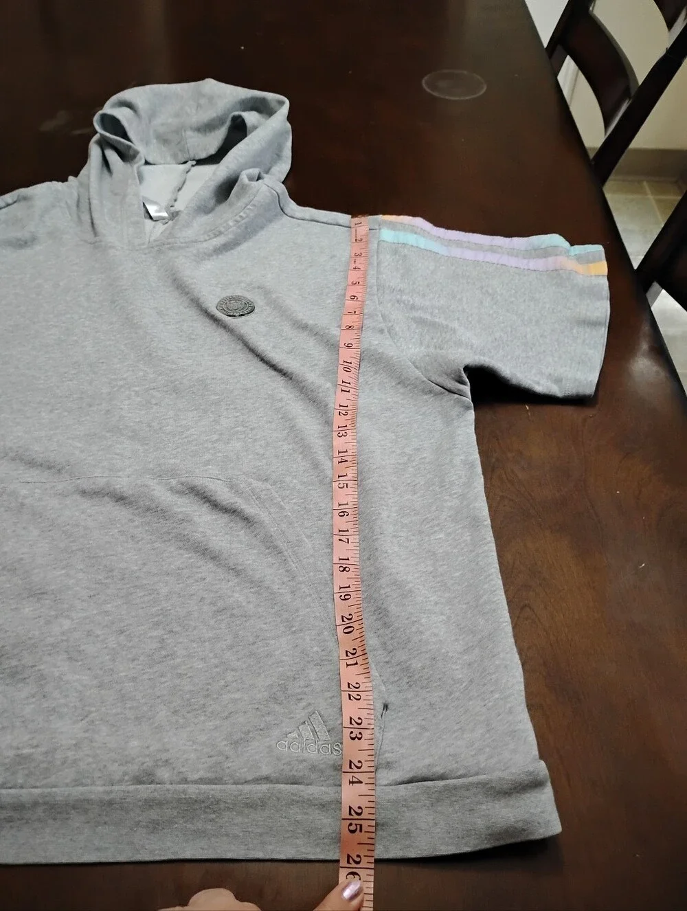 Adidas Mens Donovan Mitchell Short Sleeve Hoodie with Pastel Shoulder Stripes XL